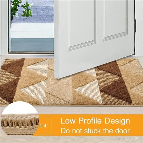Indoor Door Mat Non Slip Soft Touch Absorbent Entrance Rug20"x 31.5" Camel - Picture 3 of 6